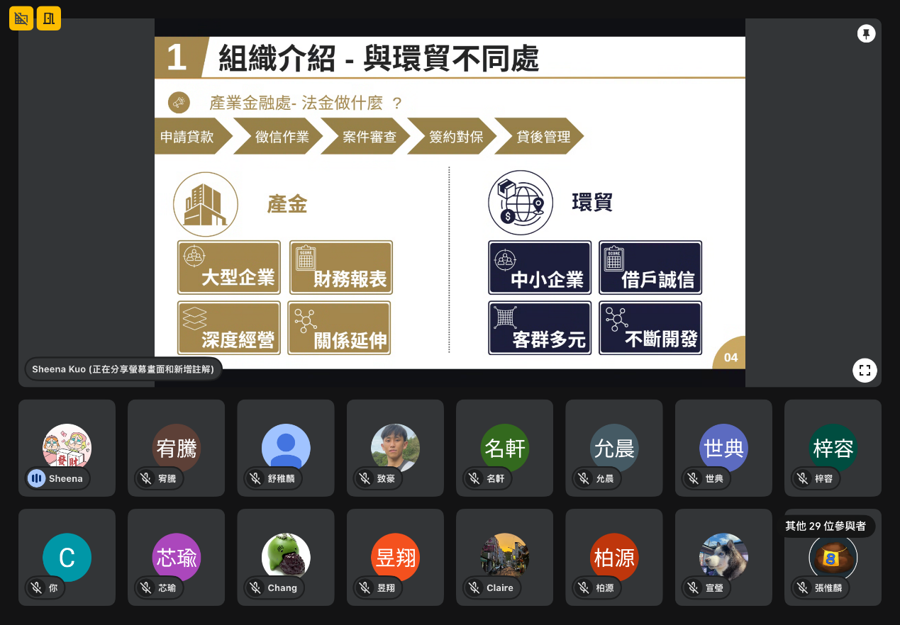 台新新光金控(法人金融產業金融處、投信)-郭于襄 簡報照片 1